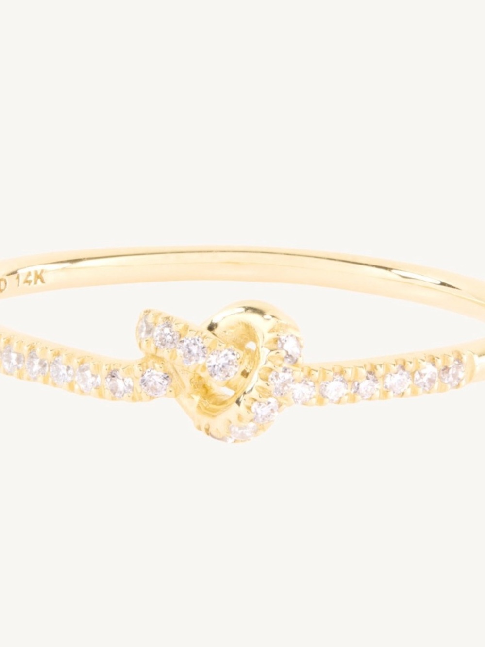 Catbird Poet’s Knot Diamond Ring 14K solid gold knot ring size 5